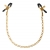 Чёрные с золотом зажимы на соски Gold Chain Nipple Clamps - Pipedream - купить с доставкой в Кирове