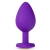 Фиолетовая анальная пробка Bling Plug Large с золотистым стразом - 9,5 см. - Blush Novelties - купить с доставкой в Кирове