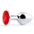 Серебристая анальная пробка с красным стразом - 7,2 см. - Anal Jewelry Plug - купить с доставкой в Кирове