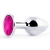 Серебристая анальная пробка с малиновым кристаллом - 7,2 см. - Anal Jewelry Plug - купить с доставкой в Кирове