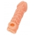 Телесная закрытая насадка с венками Cock Sleeve Size M - 15,6 см. - KOKOS - в Кирове купить с доставкой