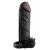 Чёрная вибронасадка с кольцом Vibrating Real Feel 2 Extension - 16 см. - Pipedream - в Кирове купить с доставкой