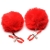 Красные зажимы на соски с помпонами Pom Pom - XR Brands - купить с доставкой в Кирове