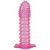 Гелевая розовая насадка с шипами - 12 см. - Toyfa Basic - в Кирове купить с доставкой