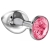 Большая серебристая анальная пробка Diamond Pink Sparkle Large с розовым кристаллом - 8 см. - Lola Games - купить с доставкой в Кирове