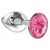 Малая серебристая анальная пробка Diamond Pink Sparkle Small с розовым кристаллом - 7 см. - Lola Games - купить с доставкой в Кирове