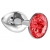 Малая серебристая анальная пробка Diamond Red Sparkle Small с красным кристаллом - 7 см. - Lola Games - купить с доставкой в Кирове
