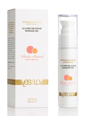 Универсальный массажный гель-смазка Allover Delicious Massage Gel с ароматом персика и аброкоса - 50 мл. - YESforLOV - купить с доставкой в Кирове