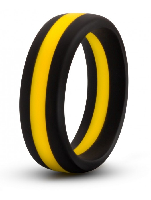 Черно-желтое силиконовое эрекционное кольцо Silicone Go Pro Cock Ring - Blush Novelties - в Кирове купить с доставкой