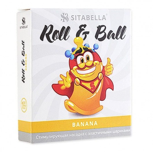 Стимулирующий презерватив-насадка Roll   Ball Banana - Sitabella - купить с доставкой в Кирове