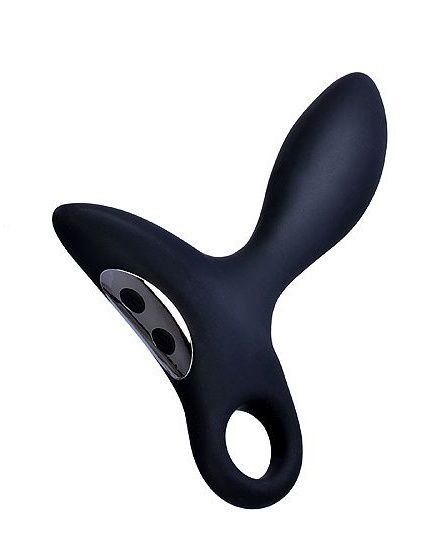 Черный силиконовый анальный вибромассажер Erokey с колечком-ограничителем - Erokay - в Кирове купить с доставкой