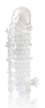 Закрытая прозрачная рельефная насадка Crystal sleeve - 13 см. - Erowoman-Eroman - в Кирове купить с доставкой