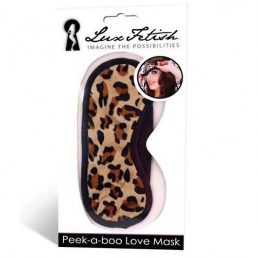Леопардовая маска на глаза Peek-a-Boo - Lux Fetish - купить с доставкой в Кирове
