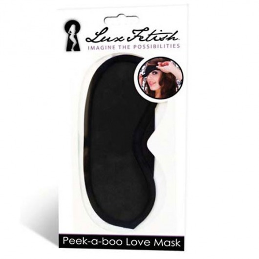 Черная маска на глаза Peek-a-Boo - Lux Fetish - купить с доставкой в Кирове