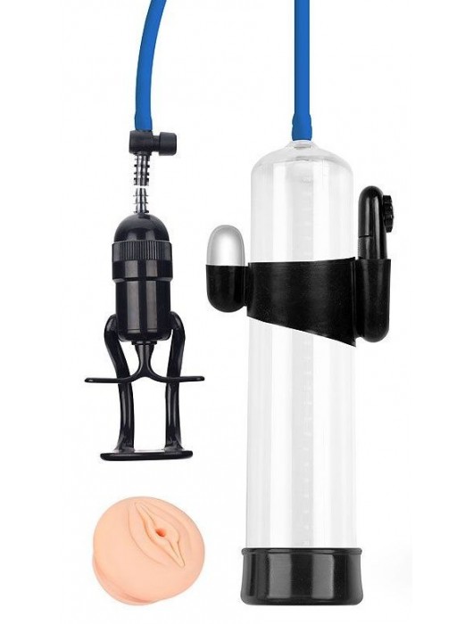 Прозрачная вакуумная вибропомпа Sex Expert с насадкой-вагиной - Sex Expert - в Кирове купить с доставкой