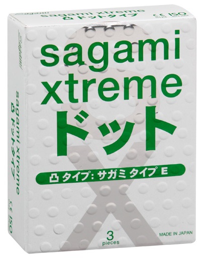 Презервативы Sagami Xtreme SUPER DOTS с точками - 3 шт. - Sagami - купить с доставкой в Кирове