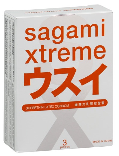 Ультратонкие презервативы Sagami Xtreme SUPERTHIN - 3 шт. - Sagami - купить с доставкой в Кирове