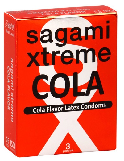 Ароматизированные презервативы Sagami Xtreme COLA - 3 шт. - Sagami - купить с доставкой в Кирове