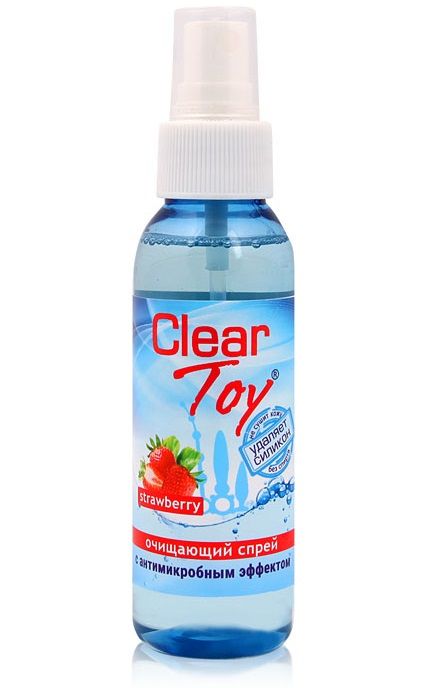 Очищающий спрей для игрушек CLEAR TOY Strawberry - 100 мл. - Биоритм - купить с доставкой в Кирове