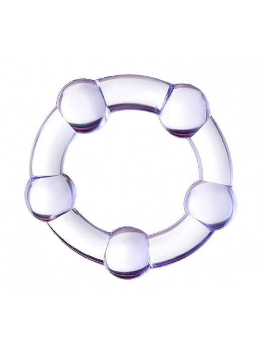 Фиолетовое эрекционное кольцо на пенис с бусинами - Штучки-дрючки - в Кирове купить с доставкой