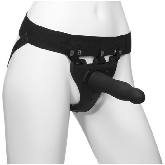 Черный полый вибрострапон Body Extensions BE Aroused - 17,78 см. - Doc Johnson - купить с доставкой в Кирове