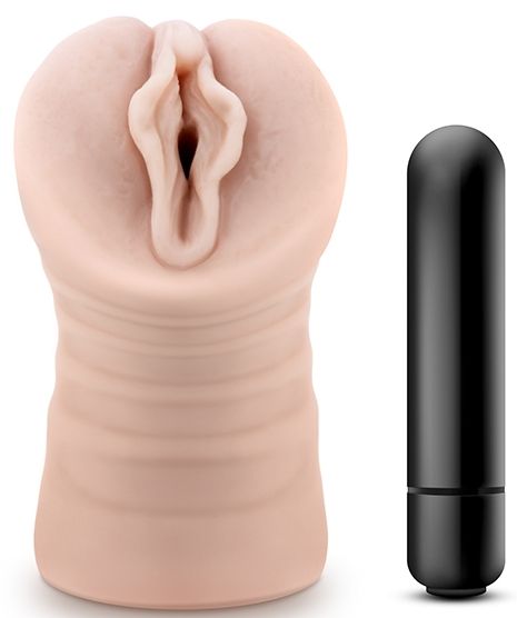 Телесный мастурбатор-вагина с вибропулей Ashley - Blush Novelties - в Кирове купить с доставкой
