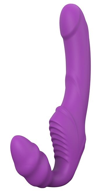 Фиолетовый безремневой вибрострапон DOUBLE DIPPER - Dream Toys - купить с доставкой в Кирове