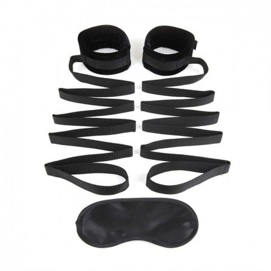 Чёрные манжеты для фиксации на кровати Bondage Bed Strap - Lux Fetish - купить с доставкой в Кирове
