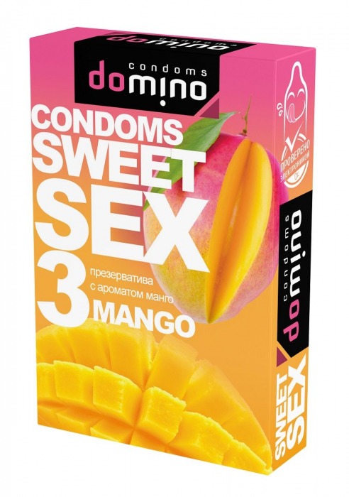 Презервативы для орального секса DOMINO Sweet Sex с ароматом манго - 3 шт. - Domino - купить с доставкой в Кирове