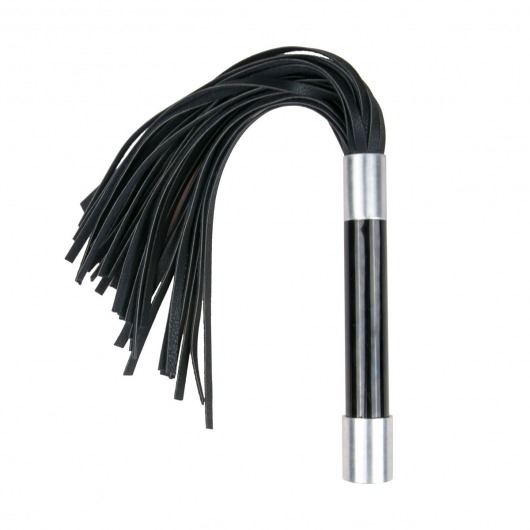 Черная плеть Easytoys Flogger With Metal Grip - 38 см. - Easy toys - купить с доставкой в Кирове