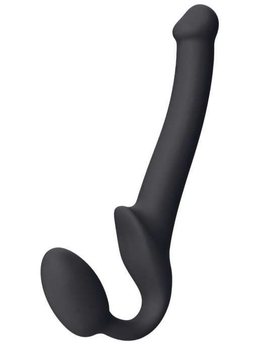 Черный безремневой страпон Silicone Bendable Strap-On S - Strap-on-me - купить с доставкой в Кирове