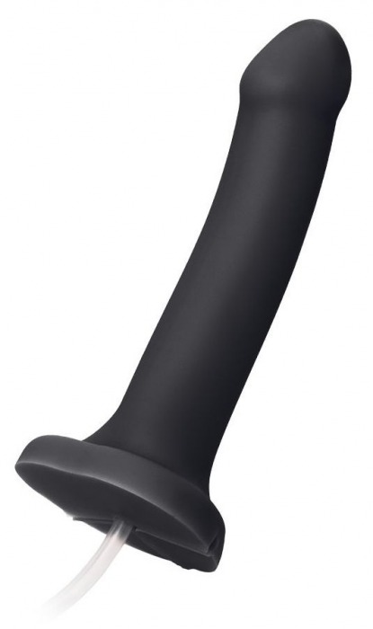 Черный фаллос с имитацией эякуляции Silicon Cum Dildo L - 19,6 см. - Strap-on-me - купить с доставкой в Кирове