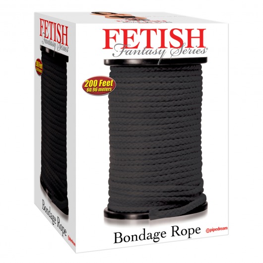 Черная веревка для связывания Bondage Rope - 60,9 м. - Pipedream - купить с доставкой в Кирове