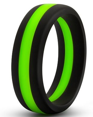 Черно-зеленое эрекционное кольцо Silicone Go Pro Cock Ring - Blush Novelties - в Кирове купить с доставкой
