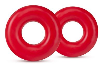 Набор из 2 красных эрекционных колец DONUT RINGS OVERSIZED - Blush Novelties - в Кирове купить с доставкой