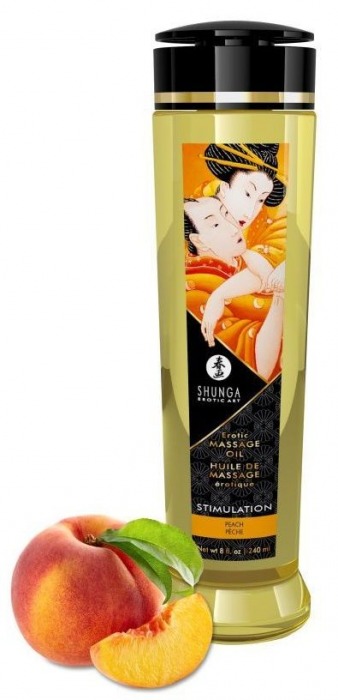 Массажное масло для тела с ароматом персика Stimulation - 240 мл. - Shunga - купить с доставкой в Кирове