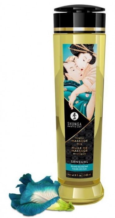 Массажное масло Sensual с цветочным ароматом - 240 мл. - Shunga - купить с доставкой в Кирове
