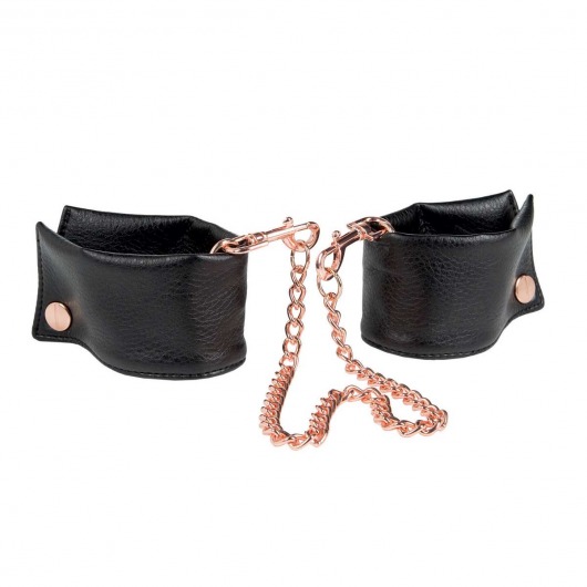 Черные мягкие наручники Entice French Cuffs с цепью - California Exotic Novelties - купить с доставкой в Кирове