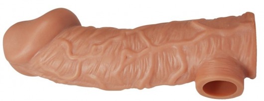 Телесная насадка на фаллос с отверстием для мошонки EXTREME SLEEVE - 17,6 см. - KOKOS - в Кирове купить с доставкой
