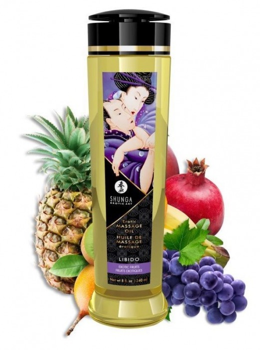 Массажное масло Libido Exotic Fruits с ароматом экзотических фруктов - 240 мл. - Shunga - купить с доставкой в Кирове