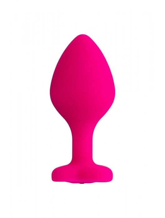 Розовая анальная втулка Diamond Heart с прозрачным кристаллом - 8 см. - ToyFa - купить с доставкой в Кирове