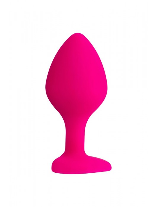 Розовая анальная втулка Diamond Heart с прозрачным кристаллом - 8 см. - ToyFa - купить с доставкой в Кирове