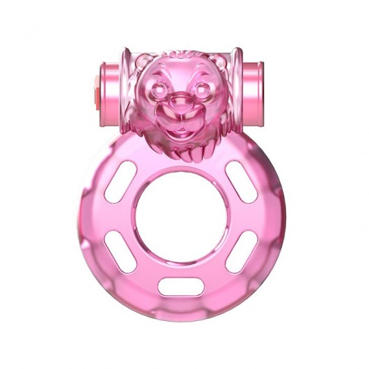 Розовое эрекционное кольцо с вибрацией Pink Bear - Baile - в Кирове купить с доставкой