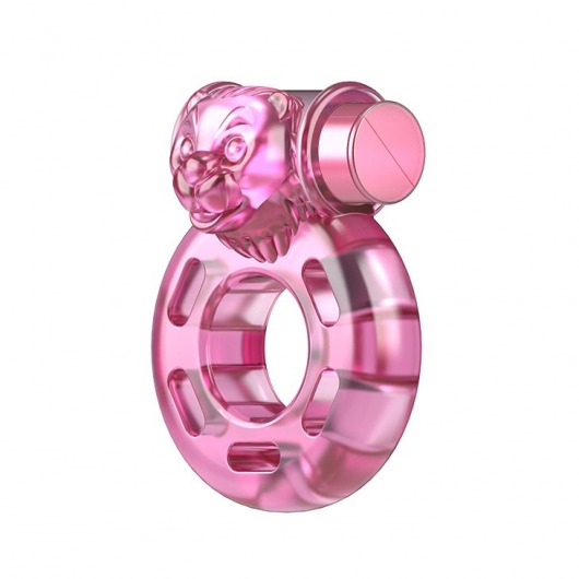 Розовое эрекционное виброкольцо Pink Bear - Baile - в Кирове купить с доставкой