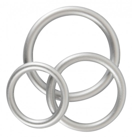 Набор из 3 эрекционных колец под металл Metallic Silicone Cock Ring Set - Orion - в Кирове купить с доставкой