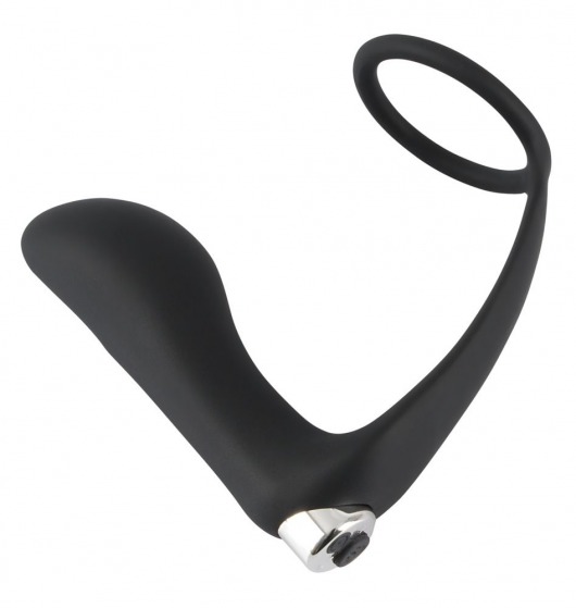 Черное эрекционное кольцо с анальной вибропробкой Vibrating Ring   Plug - Orion - в Кирове купить с доставкой
