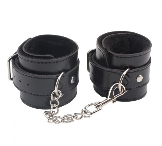Черные оковы на ноги Obey Me Leather Ankle Cuffs - Chisa - купить с доставкой в Кирове
