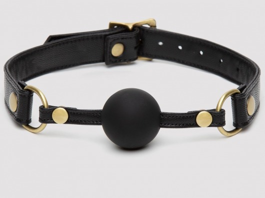 Черный кляп-шар Bound to You Faux Leather Ball Gag - Fifty Shades of Grey - купить с доставкой в Кирове