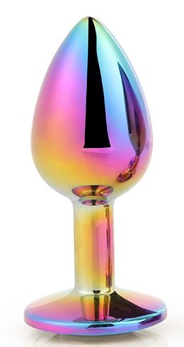 Голографическая анальная втулка с радужным кристаллом - 7,1 см. - Dream Toys - купить с доставкой в Кирове