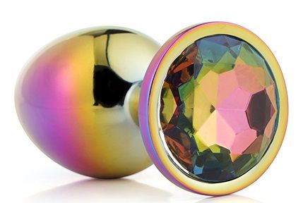 Голографическая анальная втулка с радужным кристаллом - 7,1 см. - Dream Toys - купить с доставкой в Кирове